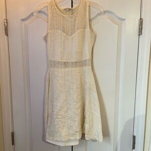 Charlotte Russe Cream Lace Mini Dress